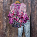 Vintage Afslappet Bluse