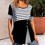 Afslappet Stribet Bluse
