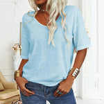 Afslappet Ensfarvet T-Shirt
