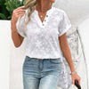 Elegant Blomsterbroderet Bluse