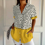 Farveblok Prikket Bluse