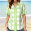 Afslappet Plaid Bluse