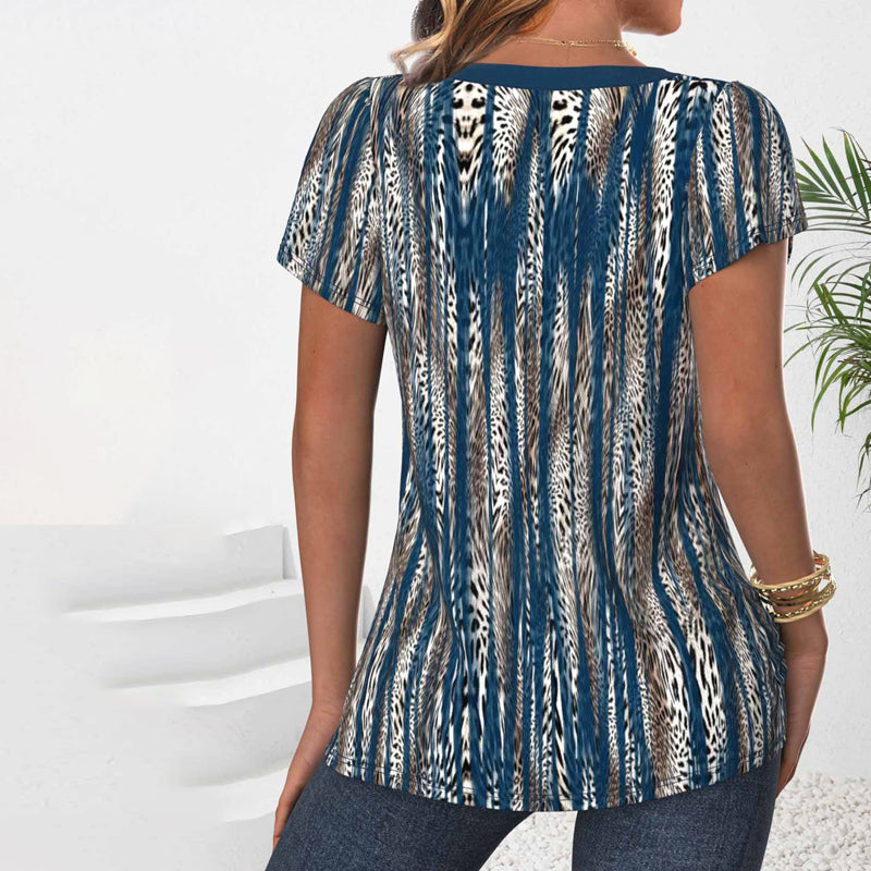 Vintage Bluse Med Leopardprint