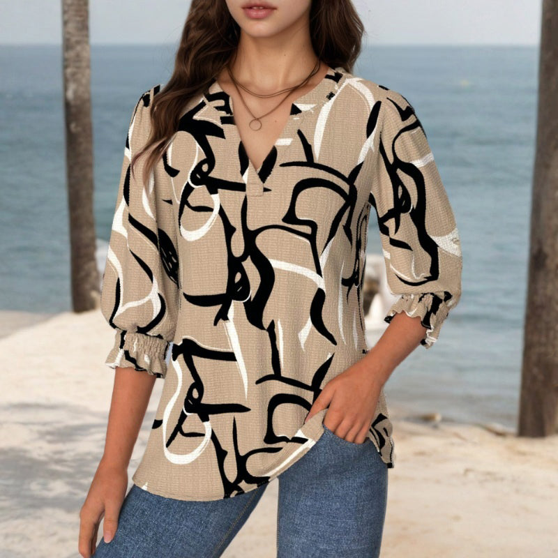 Vintage Afslappet Bluse