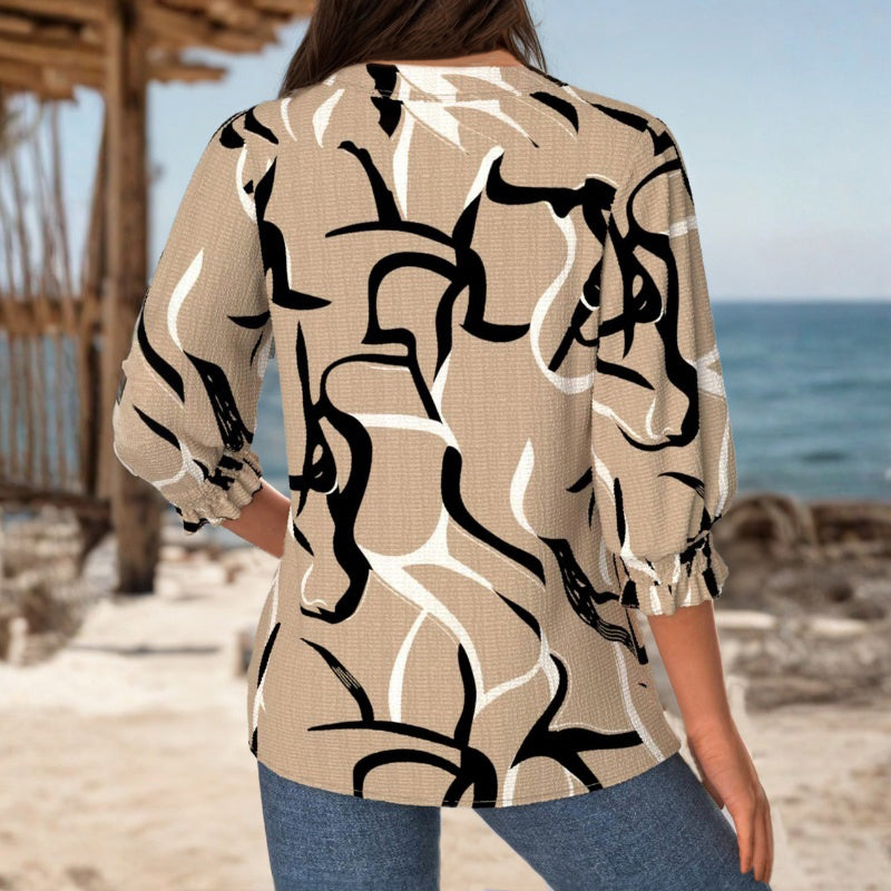 Vintage Afslappet Bluse