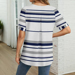 Afslappet Stribet Bluse