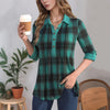 【Langærmet】Vintage Ternet Bluse