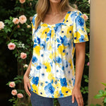 Vintage Bluse Med Blomsterprint