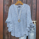 Afslappet Stribet Bluse