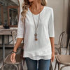 Afslappet Ensfarvet Bluse