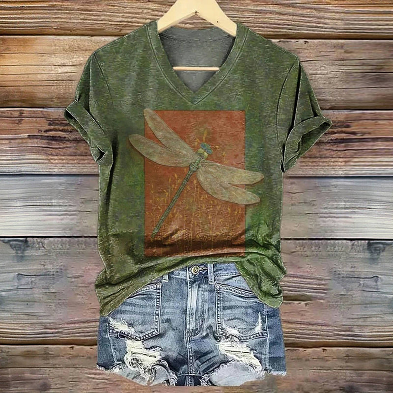 Vintage T-Shirt Med Guldtryk