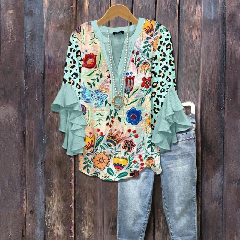 Vintage T-Shirt Mit Blumendruck