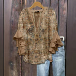 Vintage Afslappet Bluse