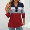 Farve Blok Stribet Bluse