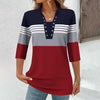 Farve Blok Stribet Bluse
