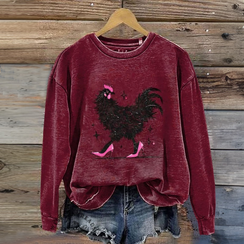 Vintage Sweatshirt Med Dyreprint