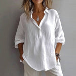 Afslappet Ensfarvet Bluse