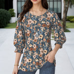 Vintage Bluse Med Blomsterprint