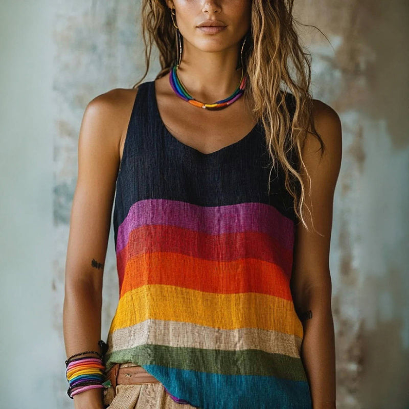 Vintage Farveblok Tanktop