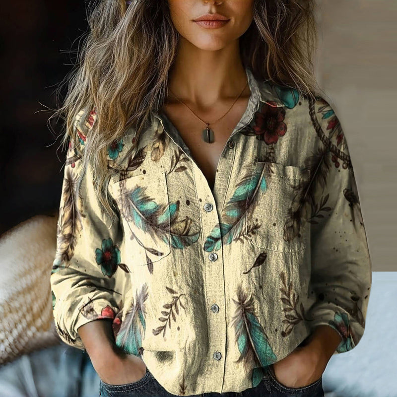 Vintage Afslappet Bluse
