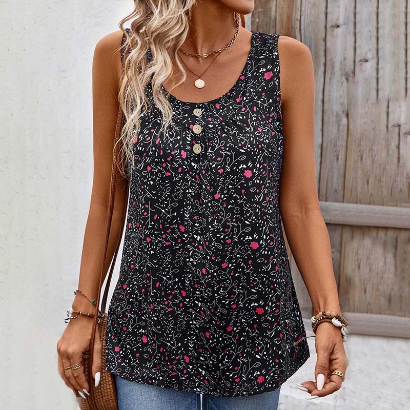 Vintage Tanktop Med Blomsterprint