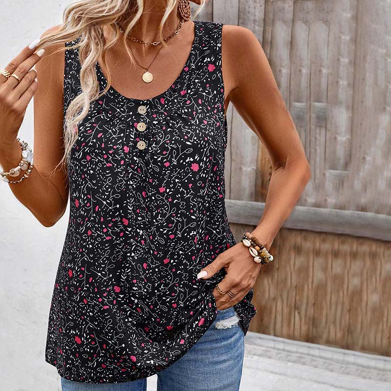 Vintage Tanktop Med Blomsterprint