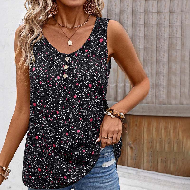 Vintage Tanktop Med Blomsterprint
