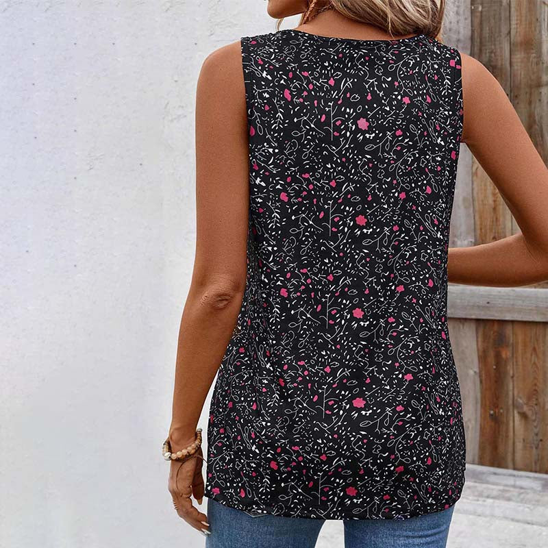 Vintage Tanktop Med Blomsterprint