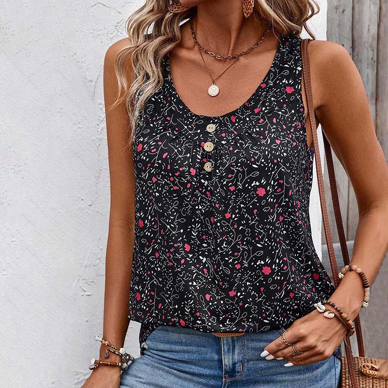 Vintage Tanktop Med Blomsterprint