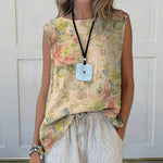 Vintage Tanktop Med Blomsterprint