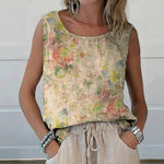 Vintage Tanktop Med Blomsterprint