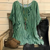 Vintage Bluse Med Bladtryk