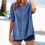 Afslappet Ensfarvet Bluse