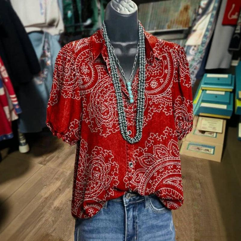 Vintage Afslappet Bluse