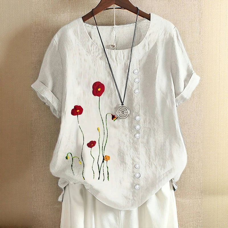 Afslappet Blomsterprintbluse