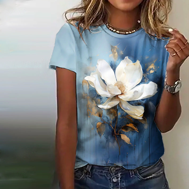 Vintage T-Shirt Med Blomstertryk