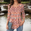 Vintage Bluse Med Abstrakt Trykt