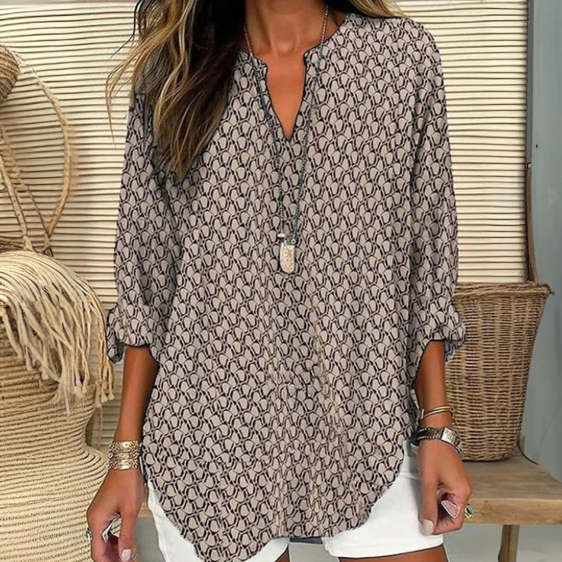 【Langærmet】Vintage Afslappet Bluse
