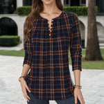 【Langærmet】Vintage Ternet Bluse