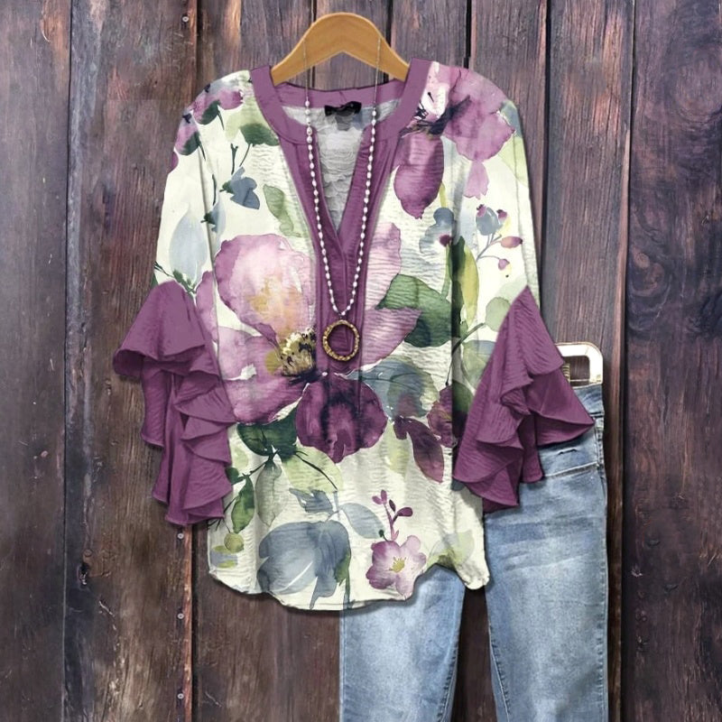 Vintage T-Shirt Mit Blumendruck