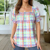Farverig Ternet Bluse