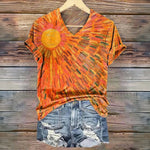 Farverig Abstrakt Print T-Shirt