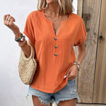 Afslappet Ensfarvet Bluse