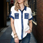 Afslappet Patchwork Bluse
