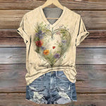 Vintage T-Shirt Med Blomsterprint