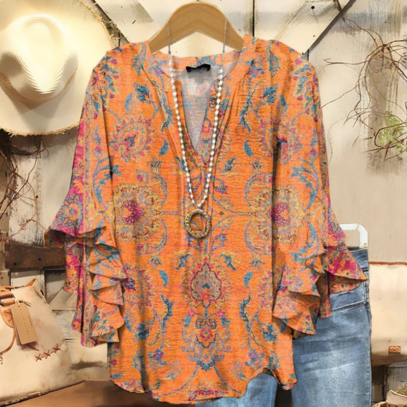 Vintage Afslappet Bluse