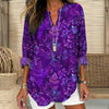 Vintage Bluse Med Bladtryk