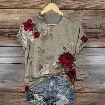 Vintage T-Shirt Mit Blumendruck