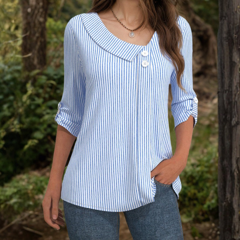 Afslappet Stribet Bluse