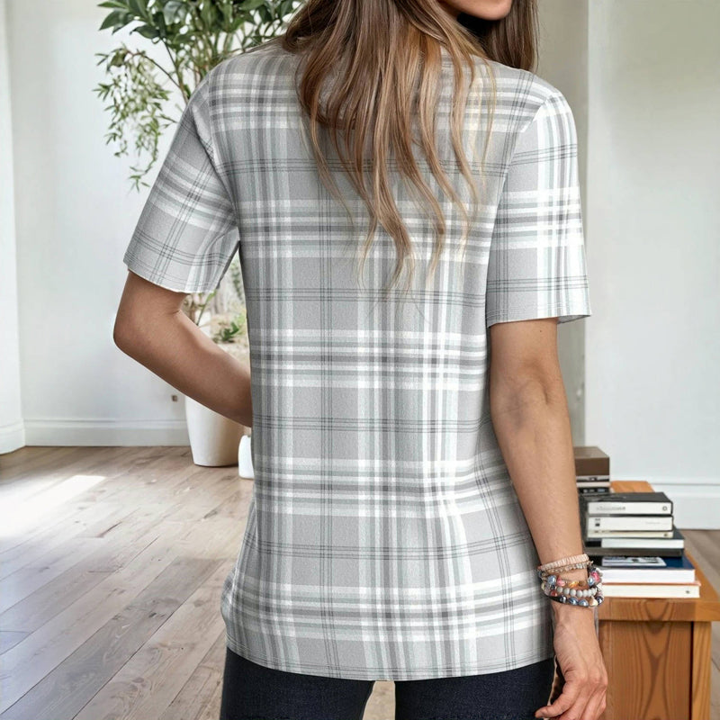 Afslappet Plaid Bluse